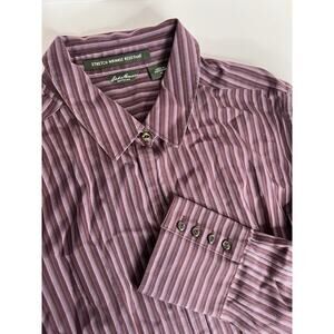 Vtg Eddie Bauer Shirt Mens Sz M, Red Button Up Striped